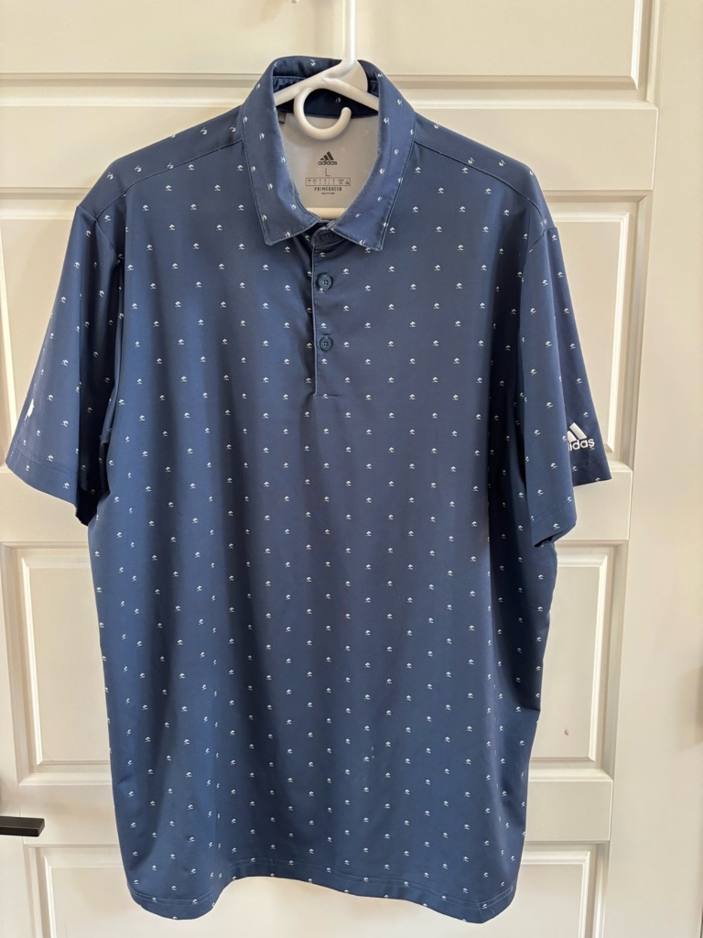adidas Men’s Navy Polo with Micro Dot Print L